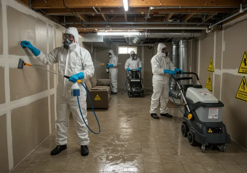 Basement Moisture Removal and Structural Drying process in Jan-Phyl Village, FL